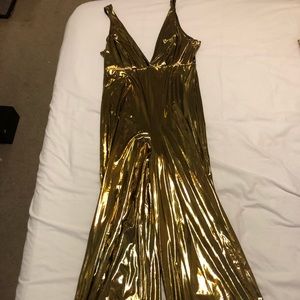 Metallic gold jumpsuit